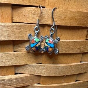 Southwest Sterling Turtle Earrings